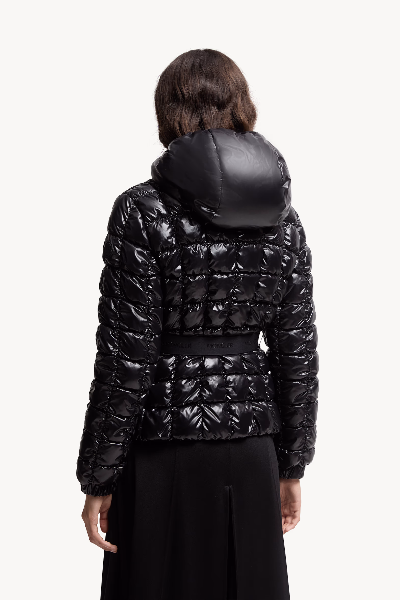 Eynard Hooded Square-Quilted Short Down Jacket Women Black Moncler 5
